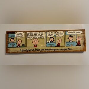 Hallmark Peanuts Wooden Plaque - Lucy’s Psychiatry Booth Comic Strip 16.5"